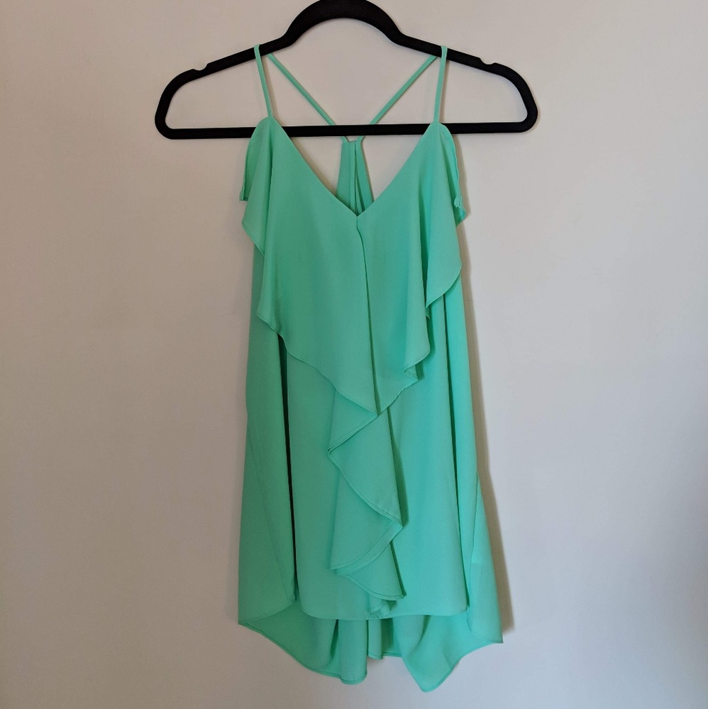 Maurices Ruffle Front & Drape Back Chifon Tank - Picture 2 of 4